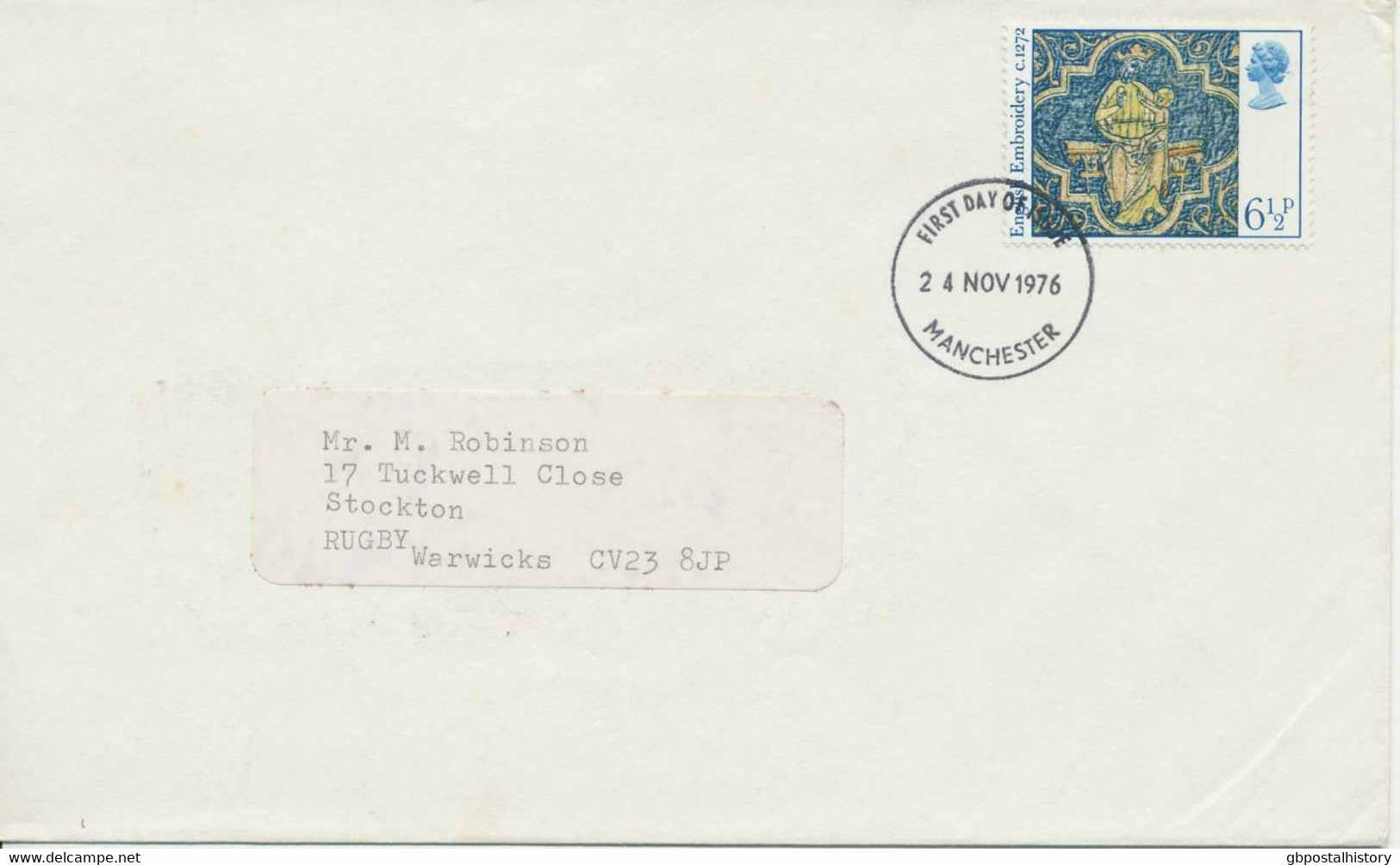 GB 1976, Christmas 6 ½p On Very Fine FDC (envelope Cut At Left) FDI MANCHESTER (SG 1018) - 1971-80 Ediciones Decimal