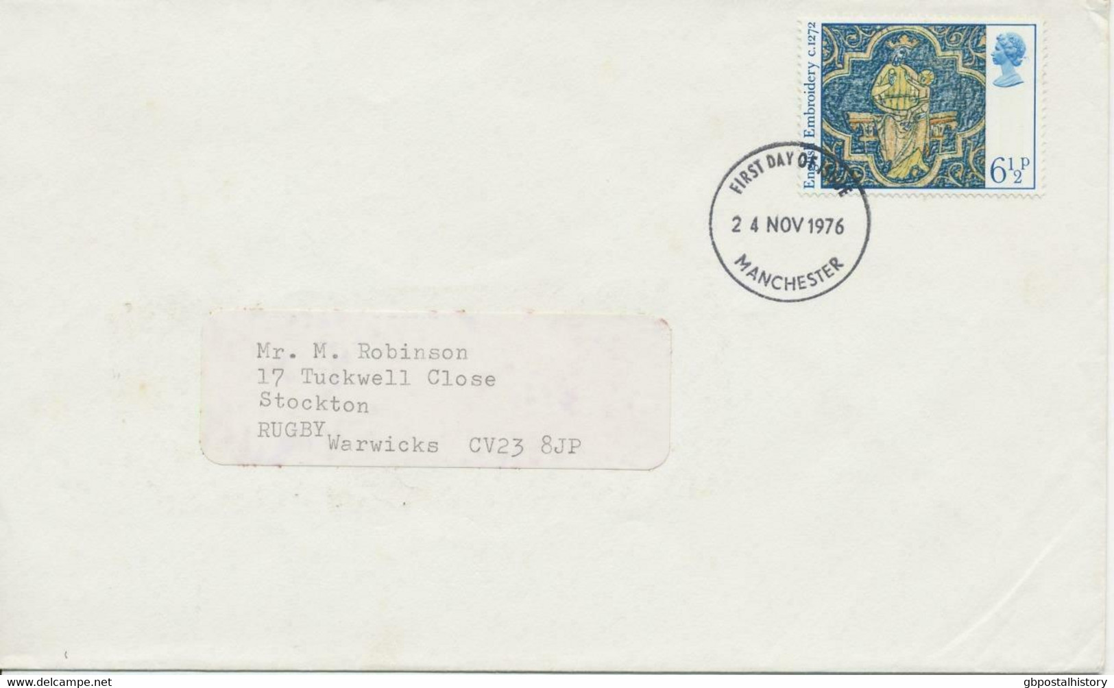 GB 1976, Christmas 6 ½p On Very Fine FDC (envelope Cut At Left) FDI MANCHESTER (SG 1018) - 1971-1980 Decimale  Uitgaven