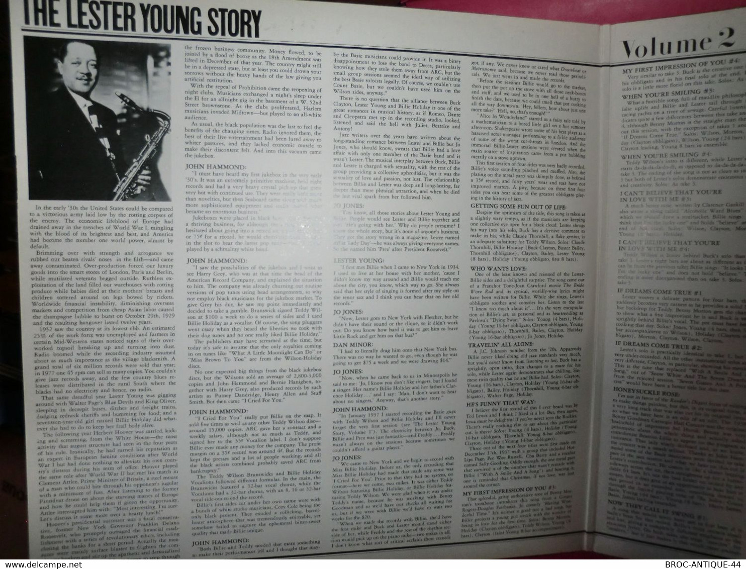 LP33 N°8242 - LESTER YOUNG - 2 LP'S - MONO 88263 - Jazz