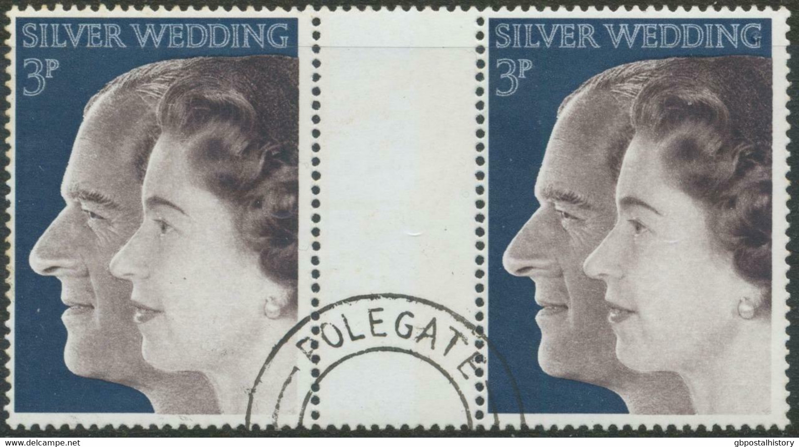 GB 1972 Royal Silver Wedding 3 P Set (1 V.) Superb USED GUTTERPAIR Heavy To Find - Usati