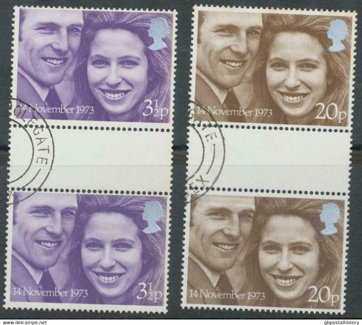 GB 1973, Royal Wedding Set (2 V.) Superb USED GUTTERPAIRS (SG No Price For Used) - Used Stamps