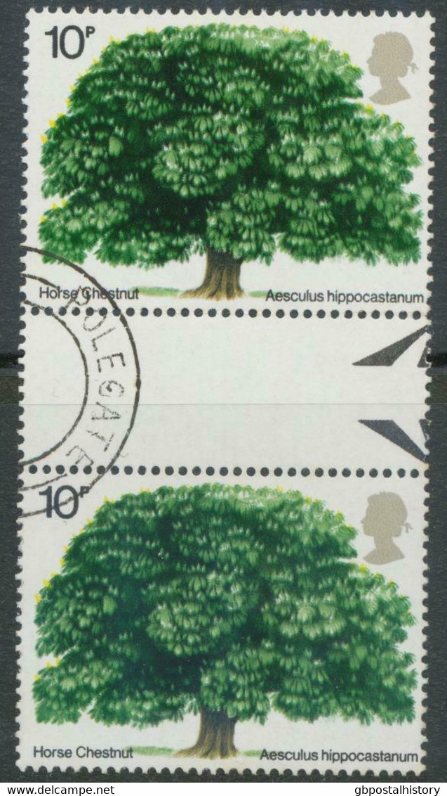 GB 1974, British Trees – Horse Chestnut 10 P Set (1 V.) Superb USED GUTTERPAIR - Usati