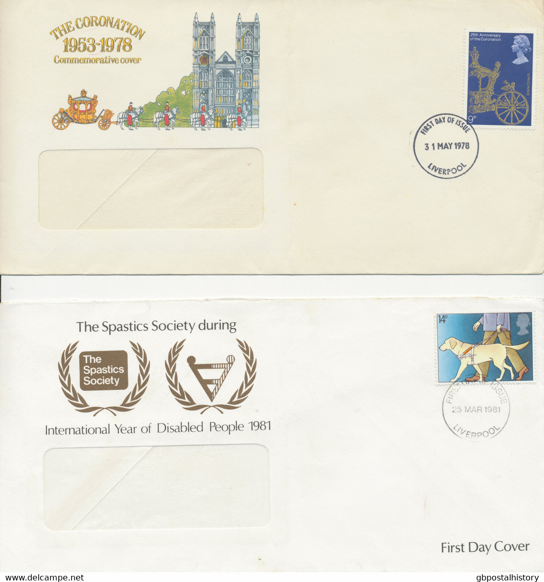 GB 1972/88 11 Different FDC‘s All With FDI LIVERPOOL (including Different Types) - 1971-1980 Decimal Issues