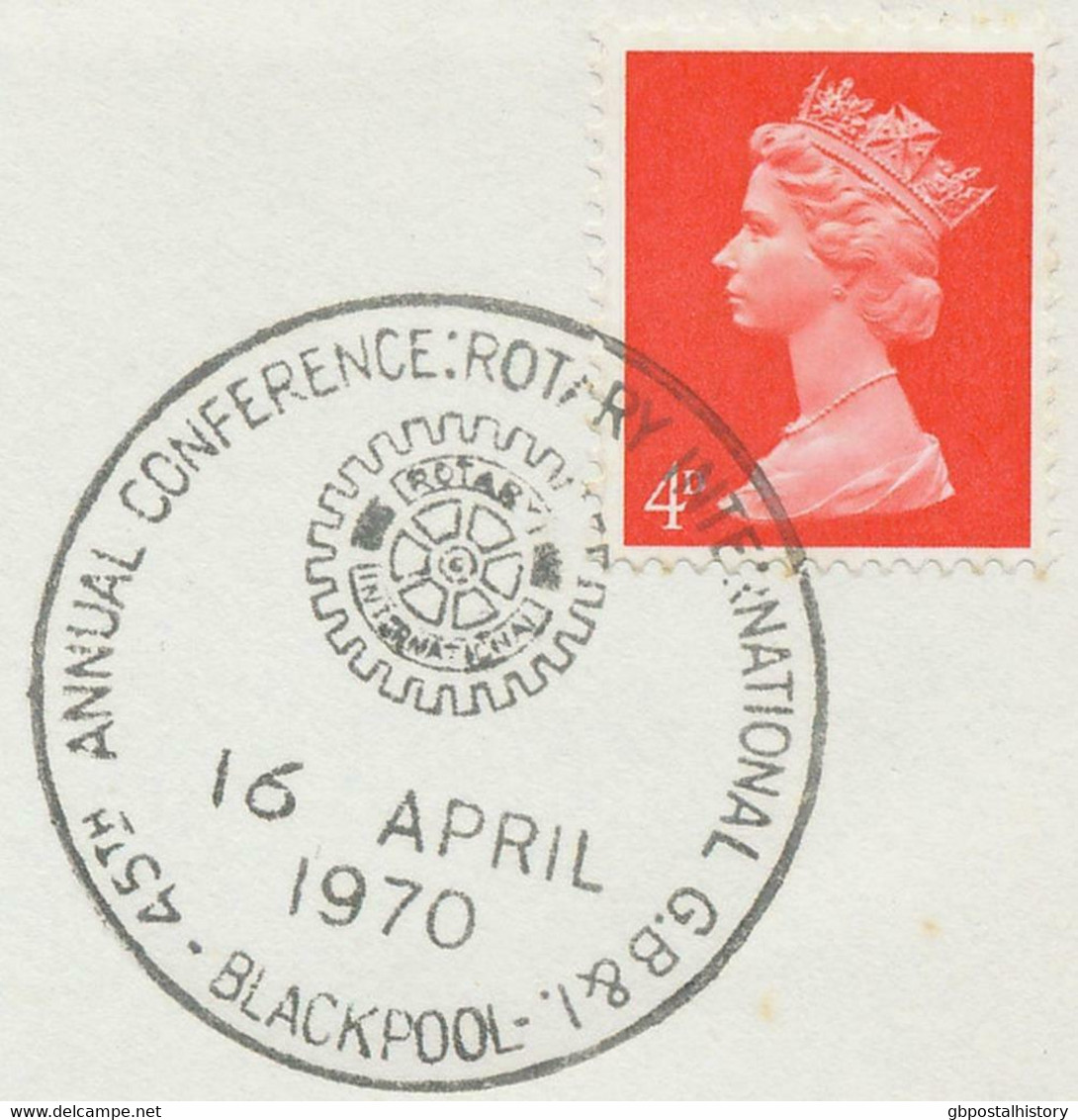 GB SPECIAL EVENT POSTMARKS 1970 45TH ANNUAL CONFERENCE ROTARY INTERN. BLACKPOOL - Storia Postale