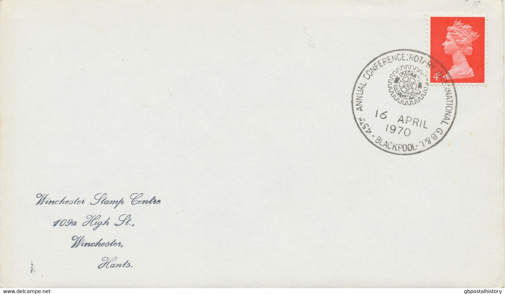 GB SPECIAL EVENT POSTMARKS 1970 45TH ANNUAL CONFERENCE ROTARY INTERN. BLACKPOOL - Storia Postale