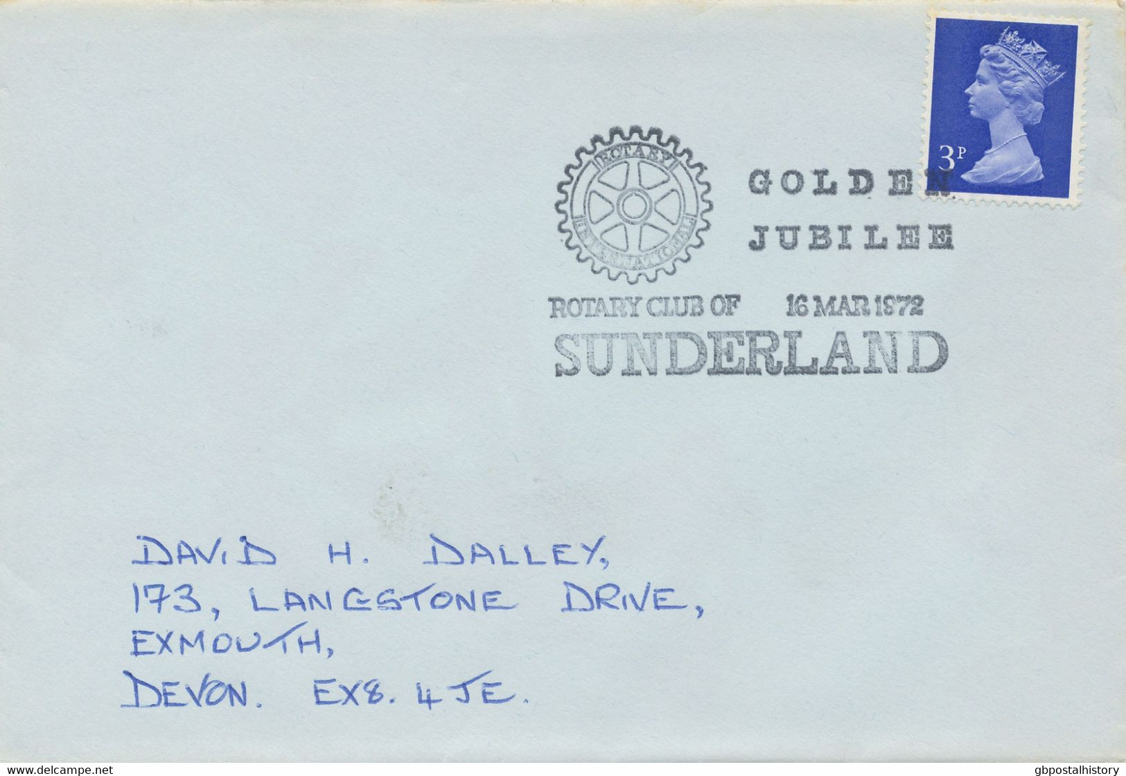 GB SPECIAL EVENT POSTMARKS 1970 GOLDEN JUBILEE ROTARY CLUB OF SUNDERLAND - Storia Postale