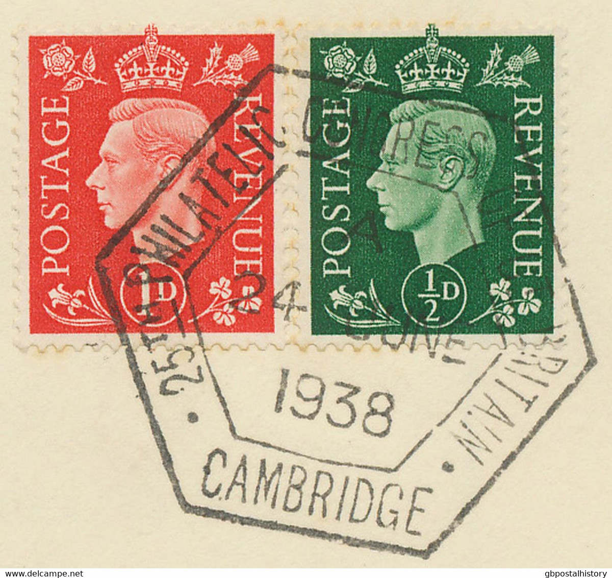 GB SPECIAL EVENT POSTMARKS 1938 25th Philatelic Congress Of Gt. Britain Cambridge On Superb Cover - Storia Postale