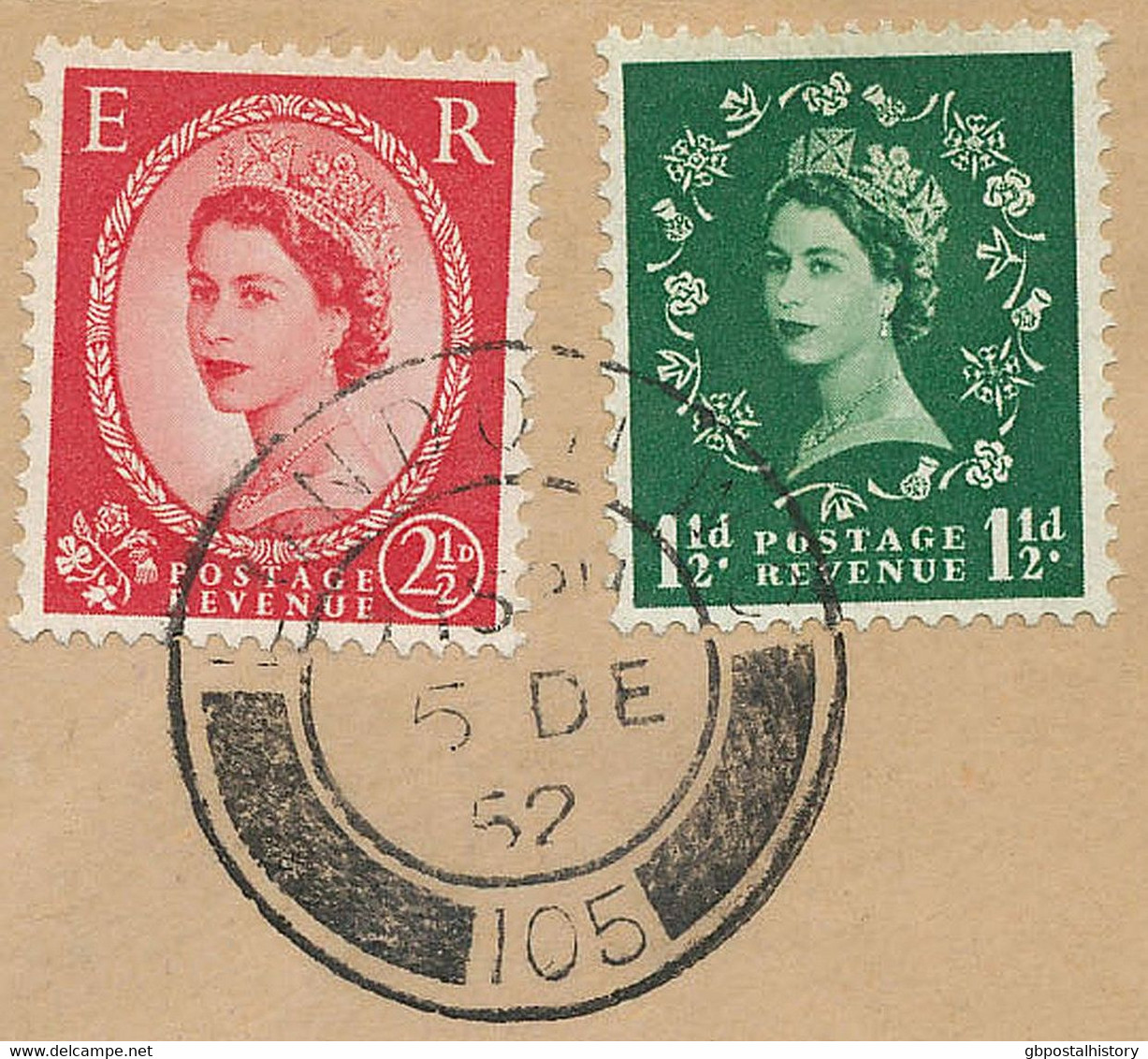 GB 1952 QEII 1 1/2 D And 2 1/2 D Mixed Franking On Superb Commercially Used FDC - 1952-1971 Pre-Decimal Issues