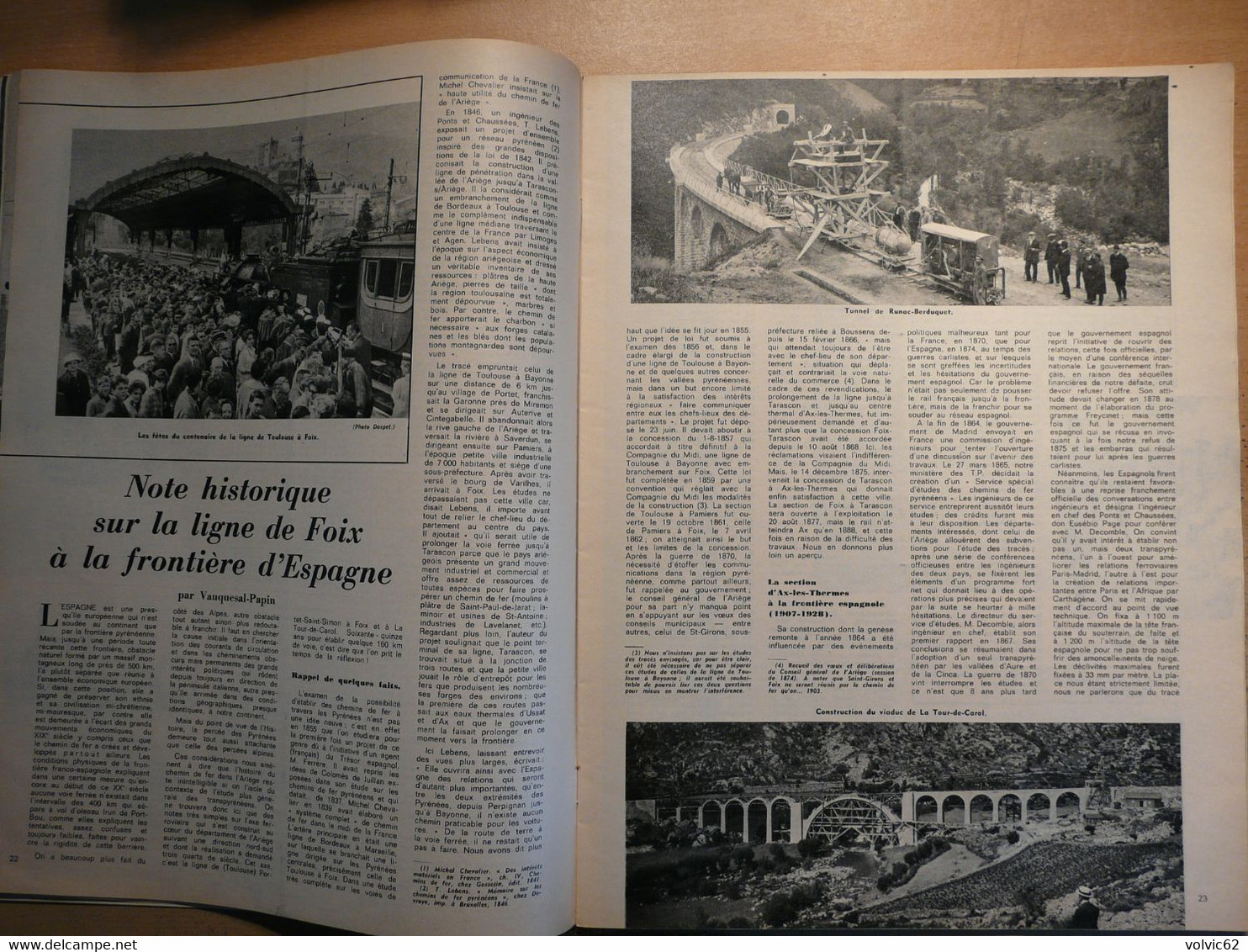 Vie du Rail 1186 mars 1969 Ariège foix pamiers mirepoix unac lérida  montségur tarascon  montgailhard prayols 40 pages