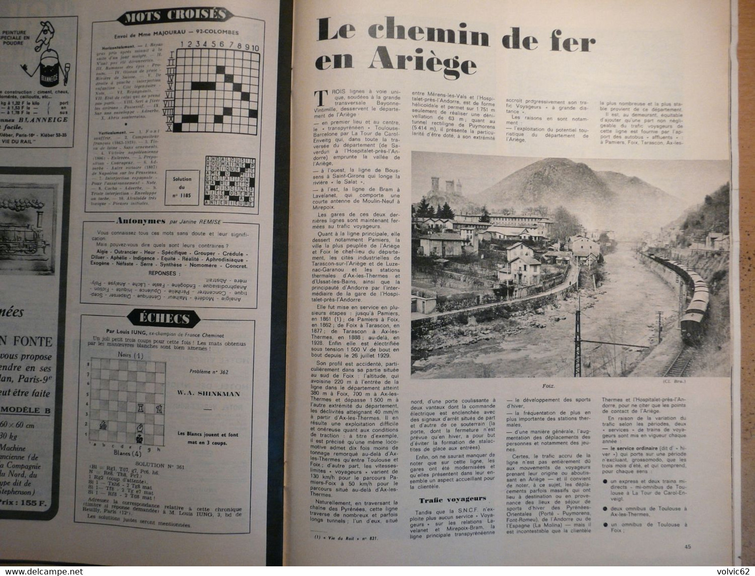 Vie du Rail 1186 mars 1969 Ariège foix pamiers mirepoix unac lérida  montségur tarascon  montgailhard prayols 40 pages