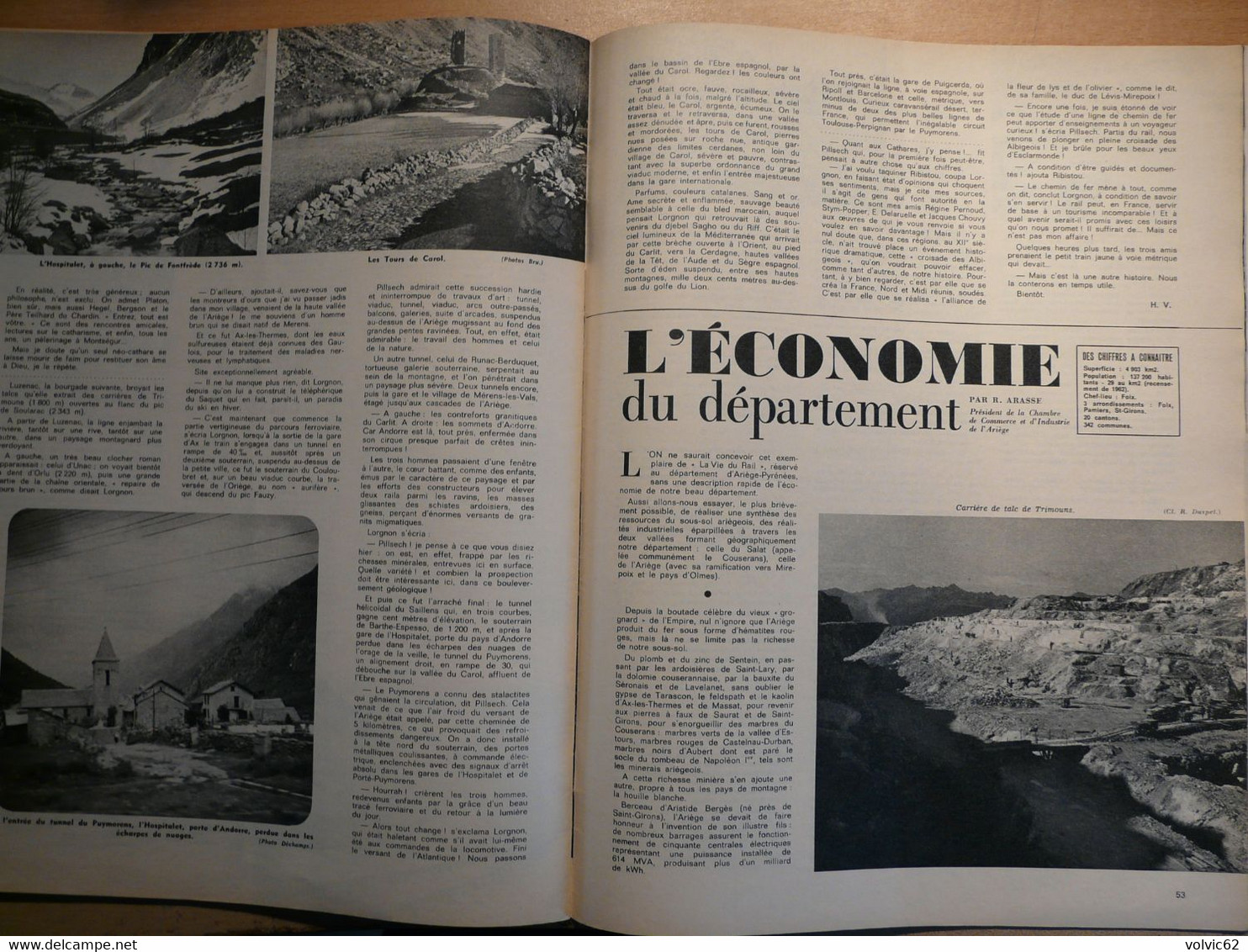 Vie du Rail 1186 mars 1969 Ariège foix pamiers mirepoix unac lérida  montségur tarascon  montgailhard prayols 40 pages