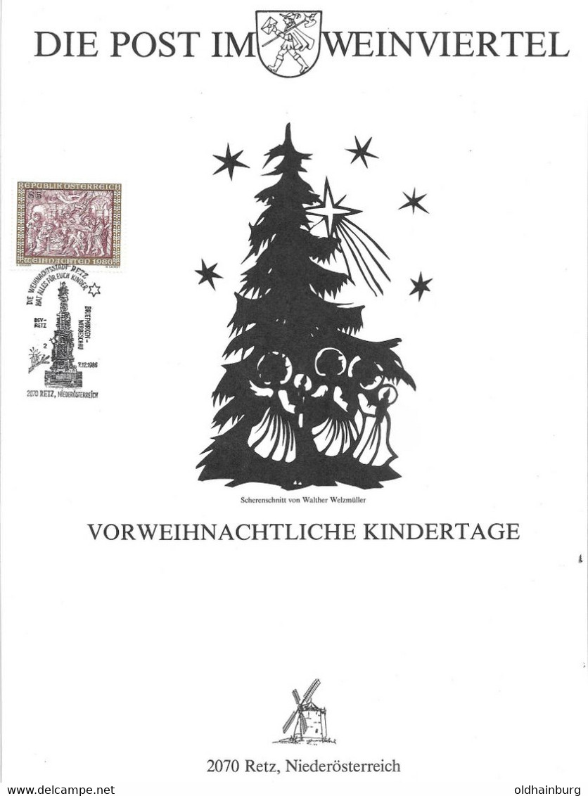 4040u: Gedenkblätter Im Format A4, 2070 Retz, Zumeist Weihnachtsmärkte 1990er Jahre, Gesamt 6 Stück - Hollabrunn