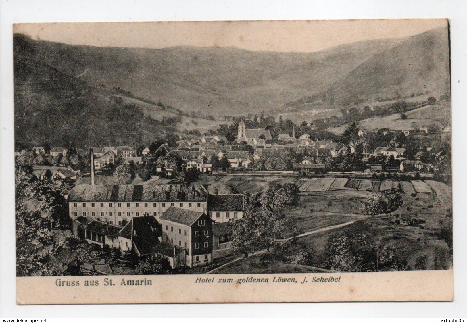 - CPA GRUSS Aus SAINT AMARIN (68) - Hotel Zum Goldenen Löwen 1915 - - Saint Amarin