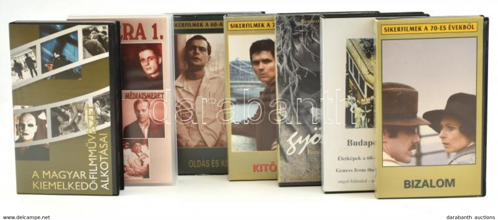 7 Db VHS Kazetta Régi Magyar Kult Filmekkel, Oldás és Kötés, Kitörés, Gyökerek, Bizalom + Filmtörténeti Munkák + Budapes - Otros & Sin Clasificación