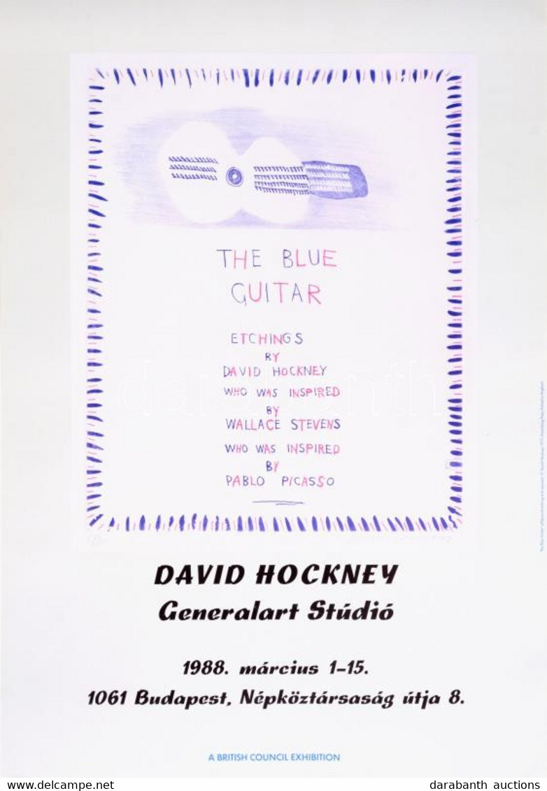 1988 David Hockney (1937-) Angol Festőművész A Budapesti Generalart Stúdióban Rendezett Kiállítási Plakátja. Ofszet, Pap - Other & Unclassified