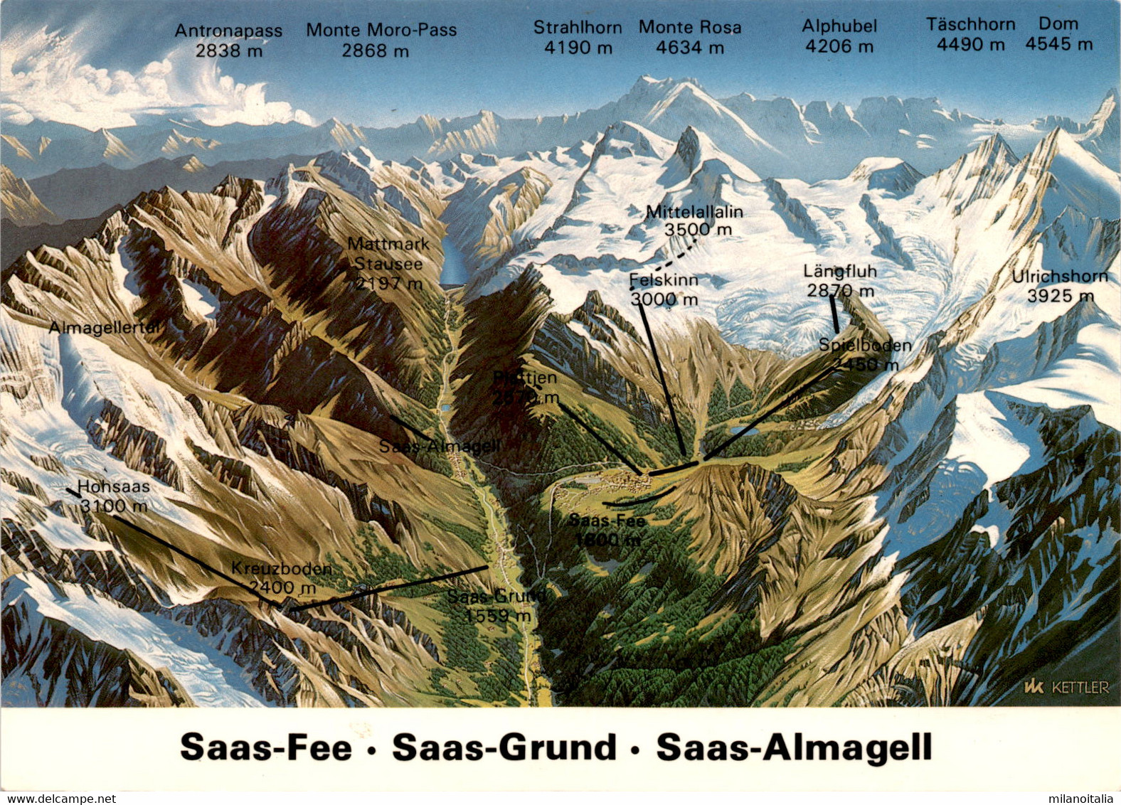 Saas-Fee - Saas-Grund - Saas-Almagell - Panorama (47513) (b) - Saas-Almagell