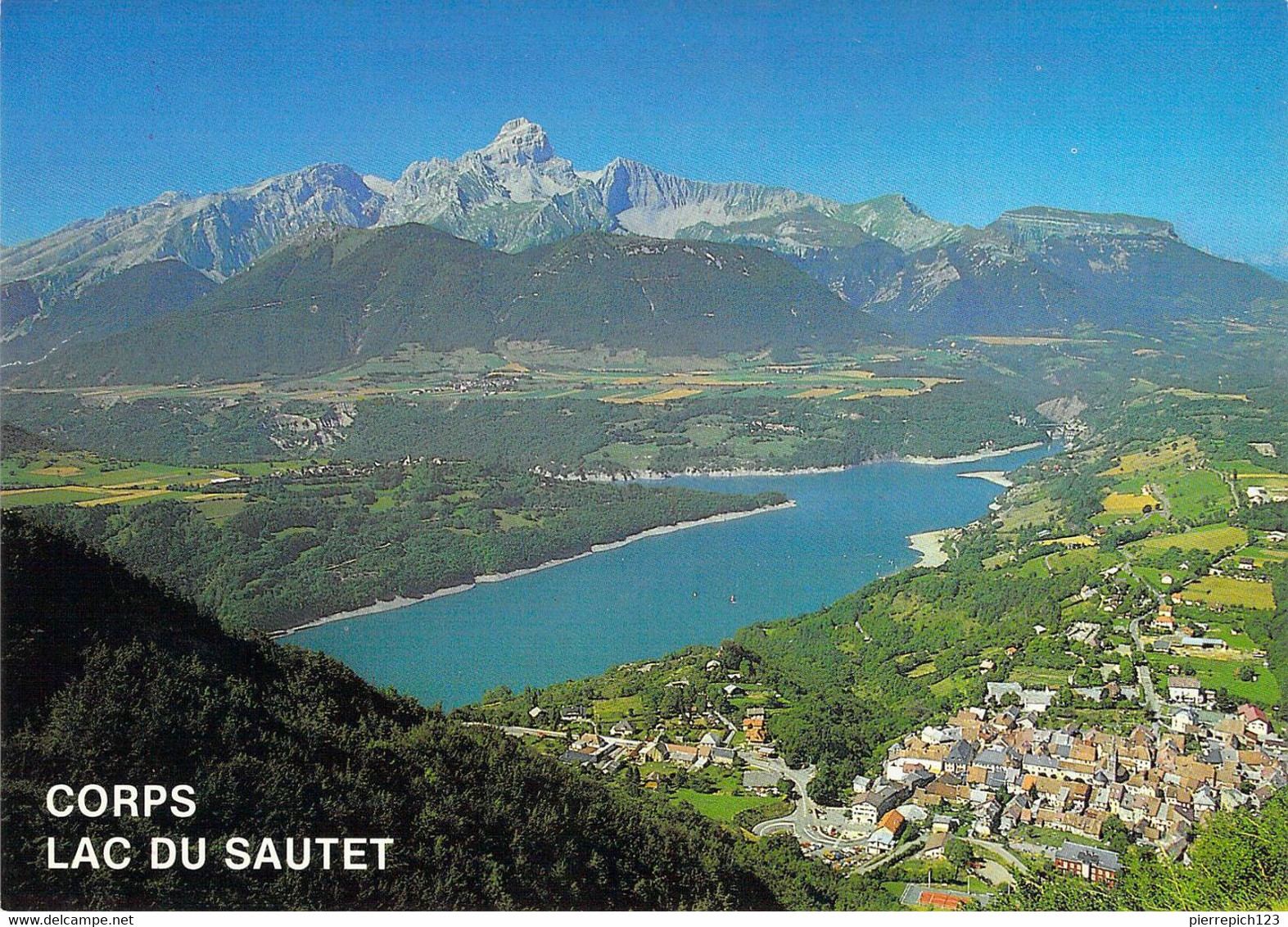 38 - Corps  - Depuis Le Belvédère De Boustigue, Le Lac Du Sautet Dominé Par L'Obiou - Corps