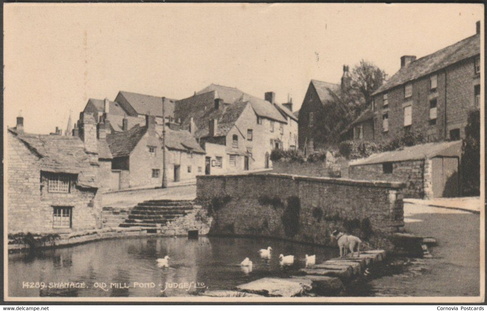 Old Mill Pond, Swanage, Dorset, 1938 - Judges Postcard - Swanage