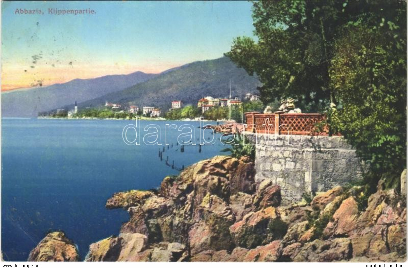 T3/T4 1914 Abbazia, Opatija; Klippenpartie (ázott / Wet Damage) - Zonder Classificatie