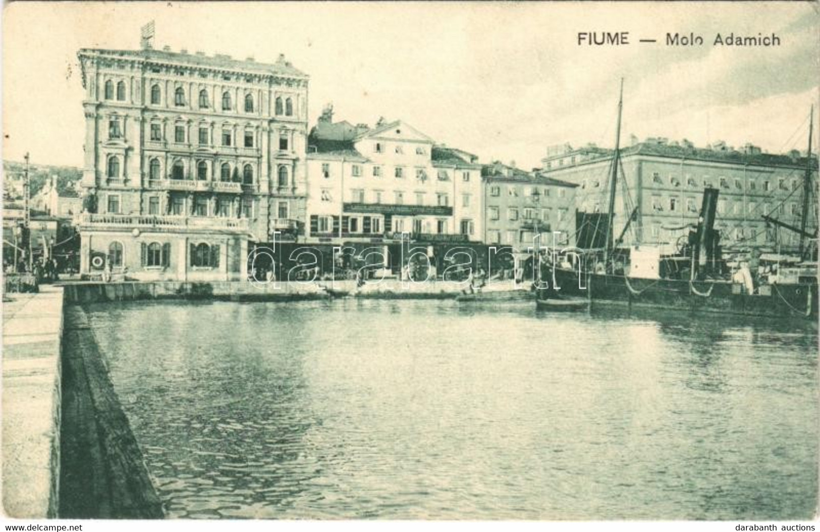 T2/T3 1909 Fiume, Rijeka; Molo Adamich, Dentista Zubar, Bank - Zonder Classificatie