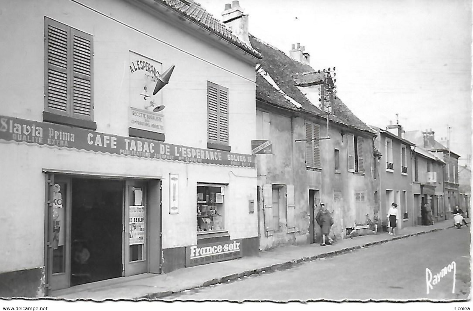 95 - MARLY LA VILLE - RUE PRINCIPALE ANIMEE - CAFE TABAC DE L'ESPERANCE - Marly La Ville