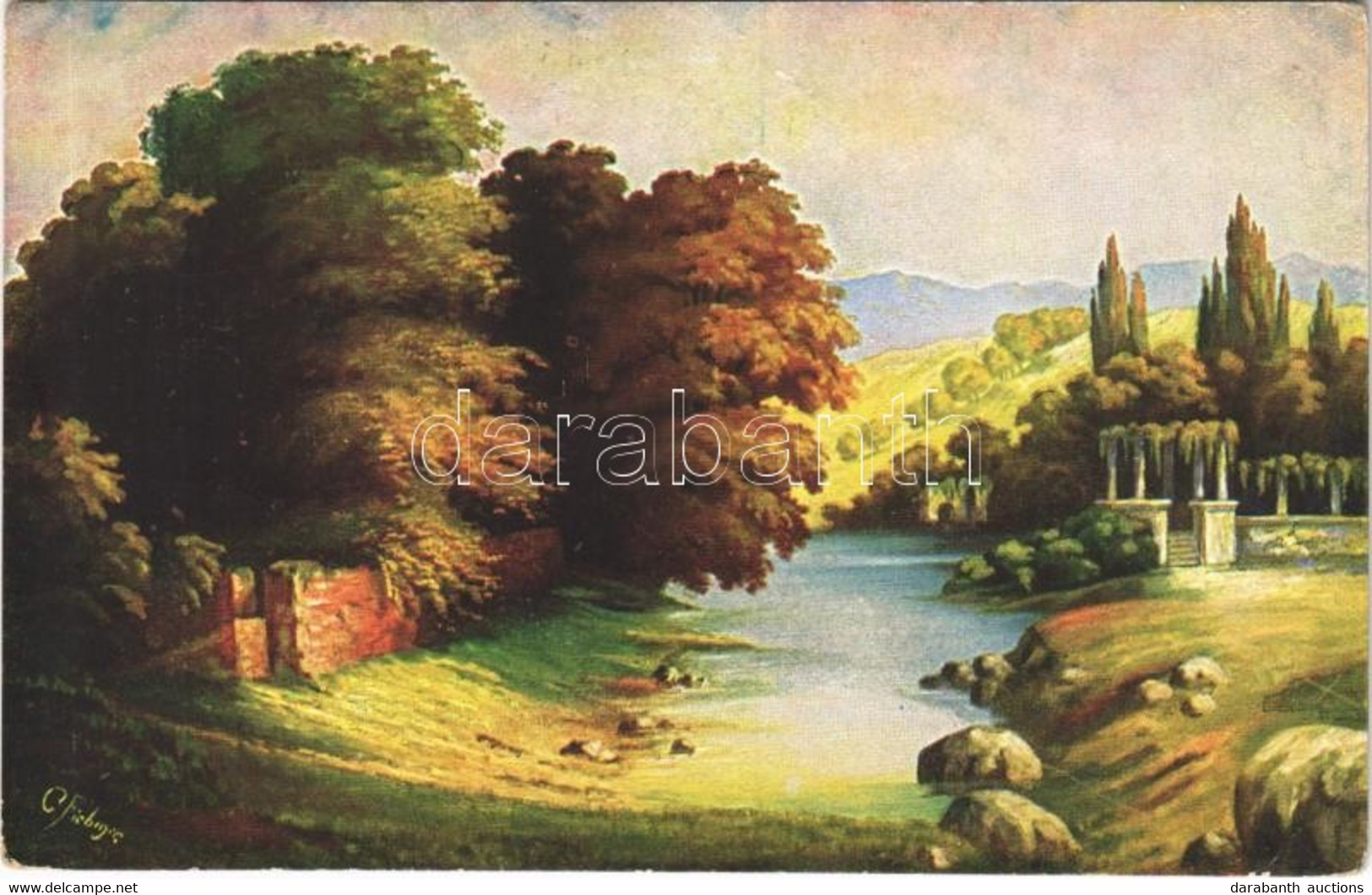 T2/T3 1930 Landscape Art Postcard. WSSB 6858. S: Fiebinger (EK) - Non Classificati