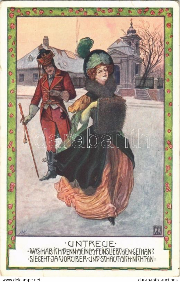 T3 1917 Untreue / Romantic Couple, Lady Art Postcard. B.K.W.I. 457-4. (EB) - Non Classificati