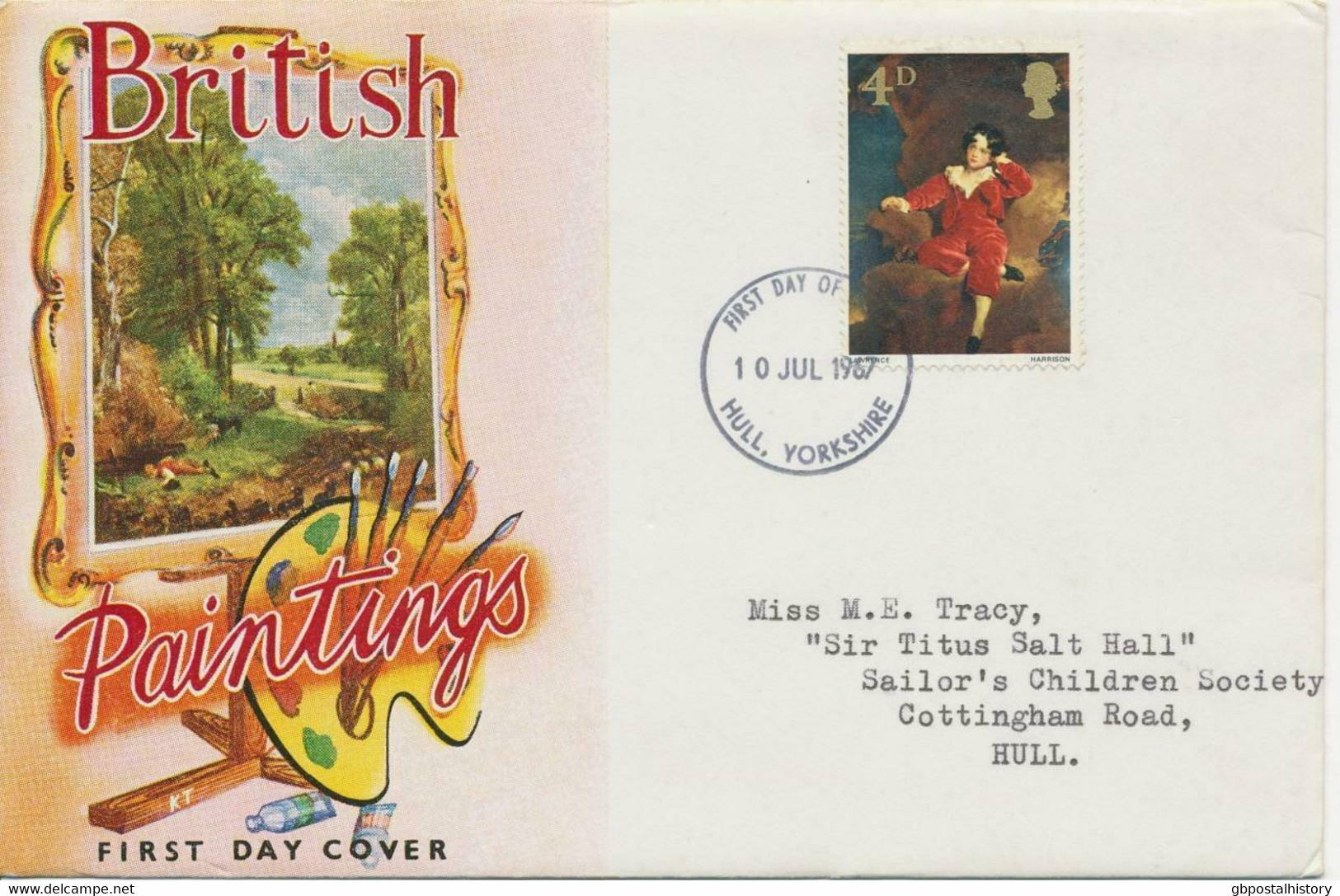 GB 1967 British Paintings 4d Master Lambton (Sir Thomas Lawrence) On Very Fine FDC With Small FDI HULL YORKSHIRE (SG 748 - 1952-1971 Pre-Decimal Issues