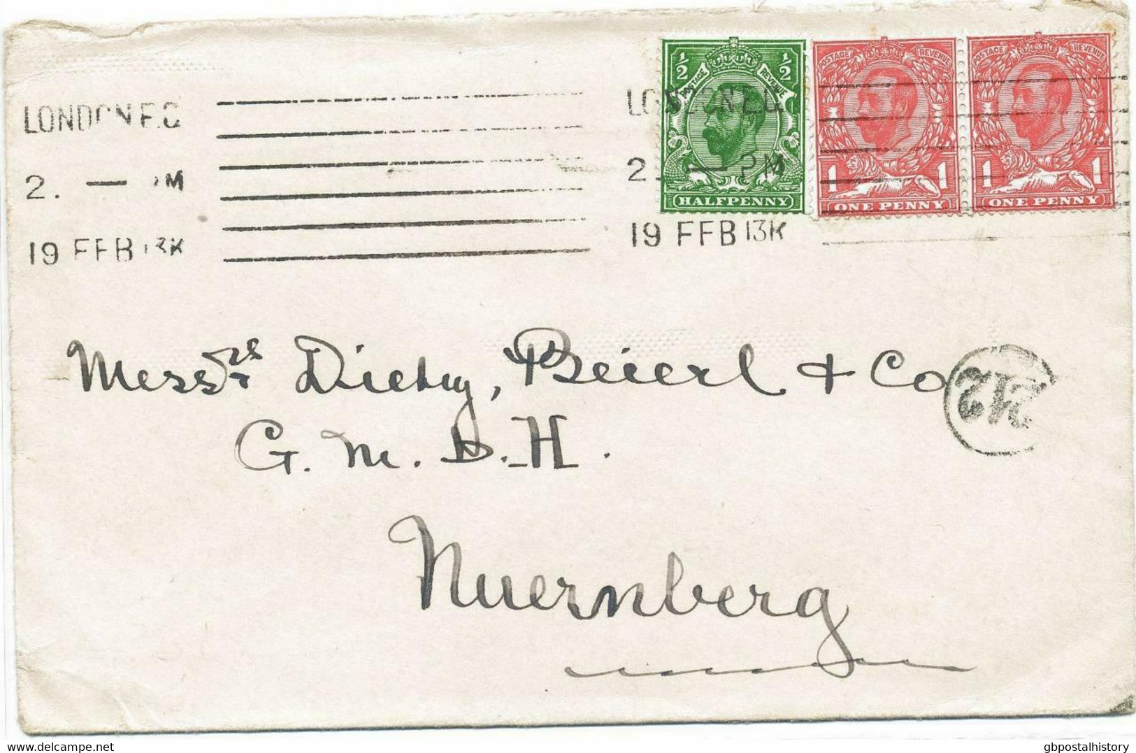 GB 1913 King George V Downey Head Type IB 1/2d W INVERTED WATERMARK And 2 X 1d W. Normal Upright Watermark Rare Postage - Abarten & Kuriositäten