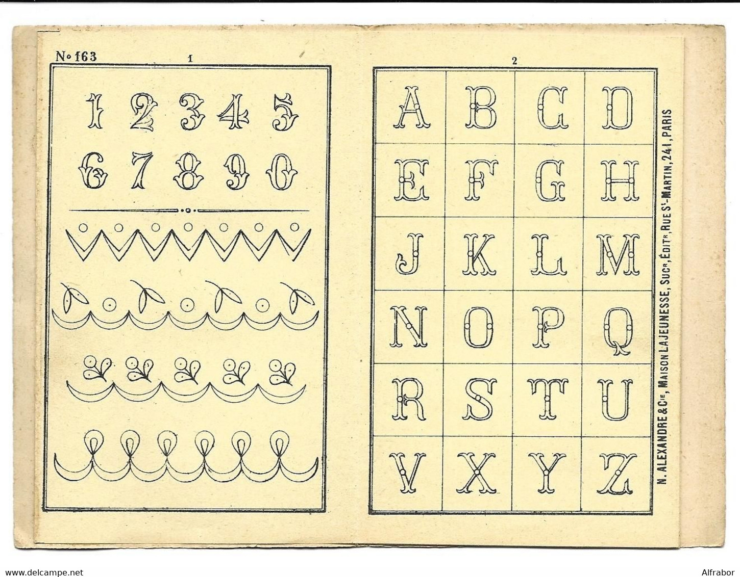 ALPHABETS VARIES - Début XXème - N. ALEXANDRE & Cie, PARIS Editeurs Dessinateurs - Broderies - Point De Croix -Mode - Mode