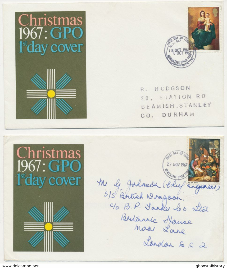 GB 1966/74 15 Different FDC‘s All With FDI NEWCASTLE UPON TYNE (Types) - 1952-1971 Em. Prédécimales