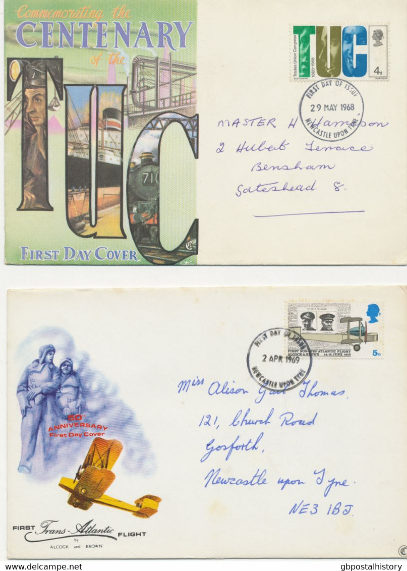 GB 1966/74 15 Different FDC‘s All With FDI NEWCASTLE UPON TYNE (Types) - 1952-1971 Pre-Decimal Issues