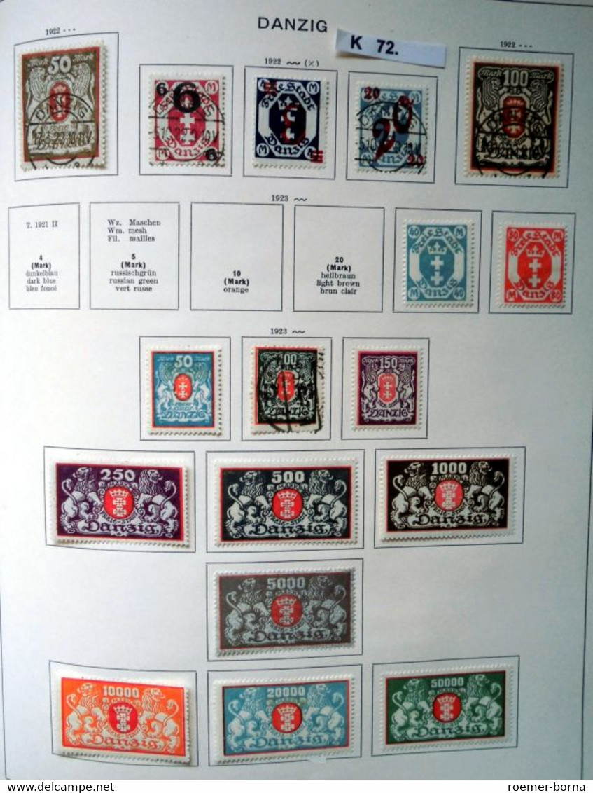 Schöne Hochwertige Briefmarkensammlung Danzig 1920 Bis 1939 - Other & Unclassified