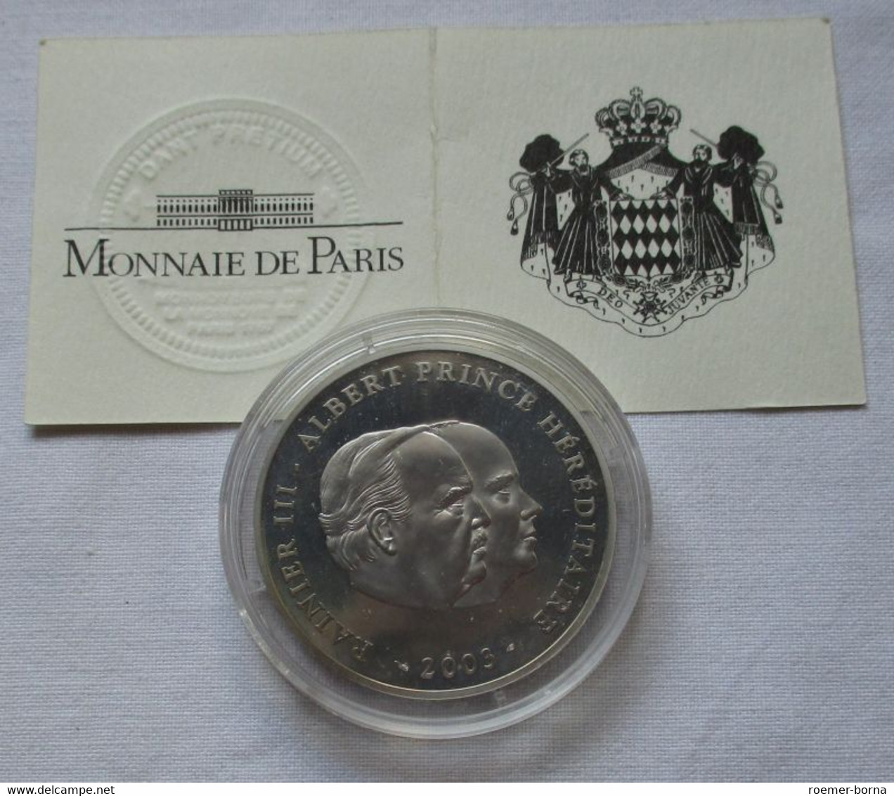 10 Euro Monaco 2003 PP '80.Geburtstag Fürst Rainier III' Box/Zertifikat (134670) - Monaco