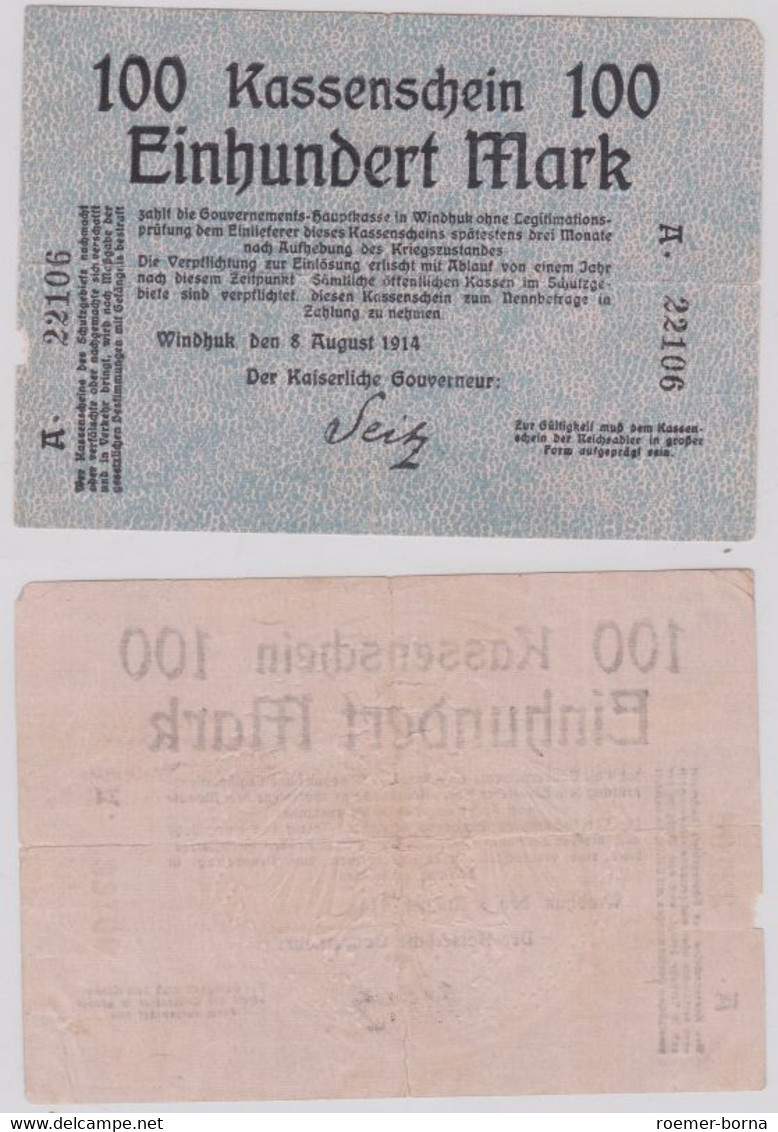 100 Mark 'Seitz' Banknote Windhuk 8.August 1914 Deutsch Süd West Afrika (128271) - Deutsch-Südwestafrika