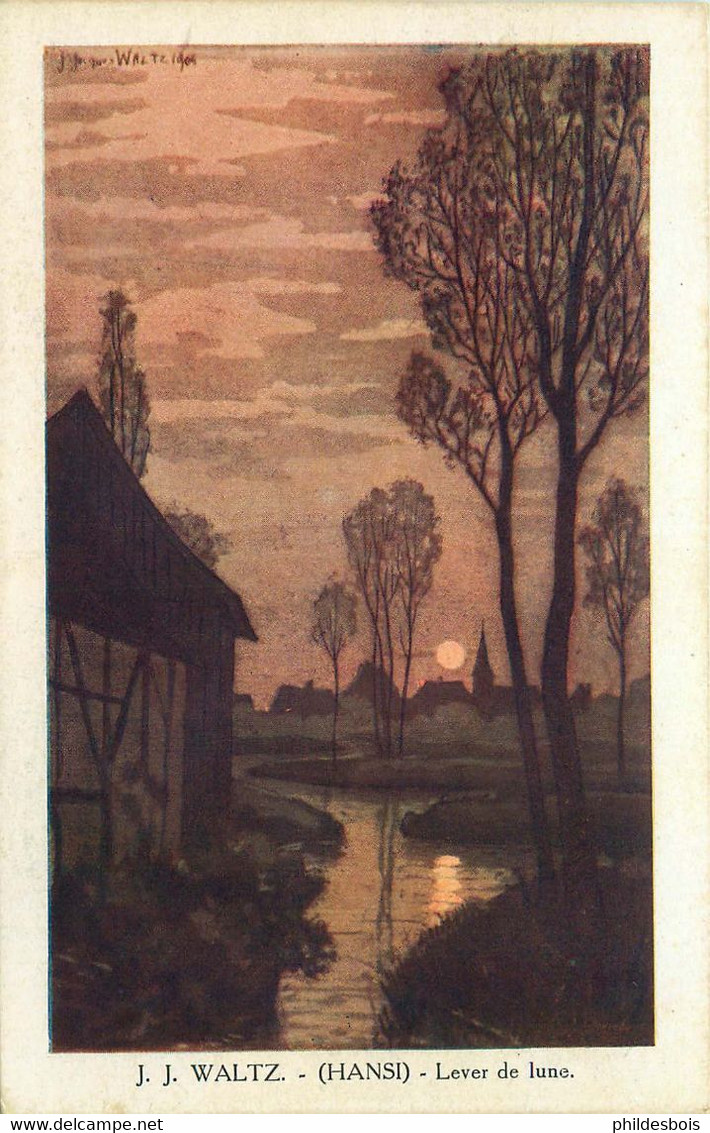 Illustrateur  J.J WALTZ HANSI   Lever De Lune   Alsace - Hansi