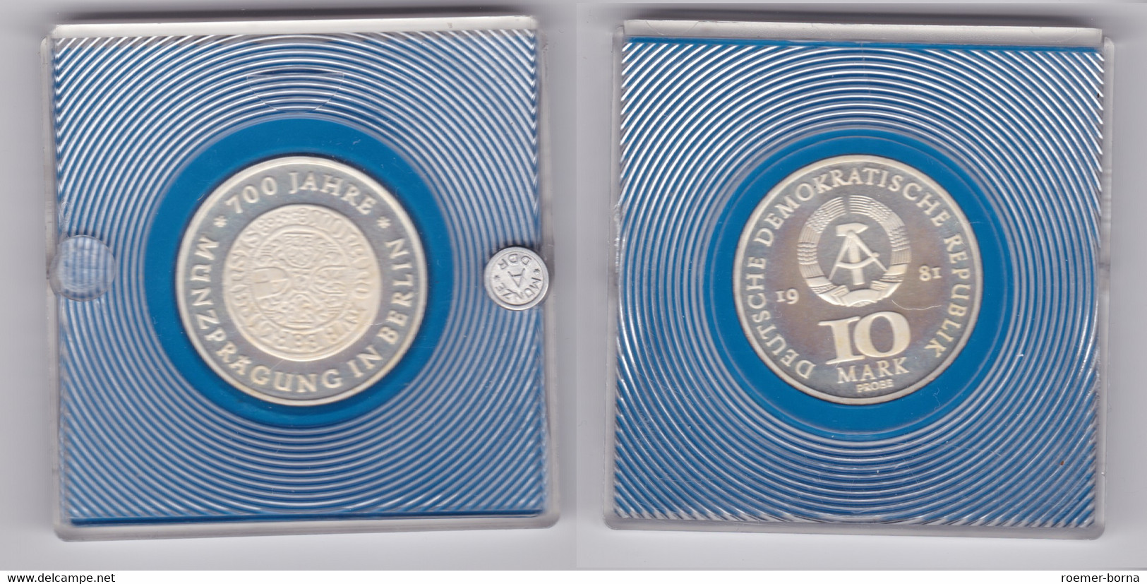 DDR Gedenk Münzen 10 Mark 700 Jahre Münzprägung In Berlin 1981 Probe PP (137826) - Essays & New Minting