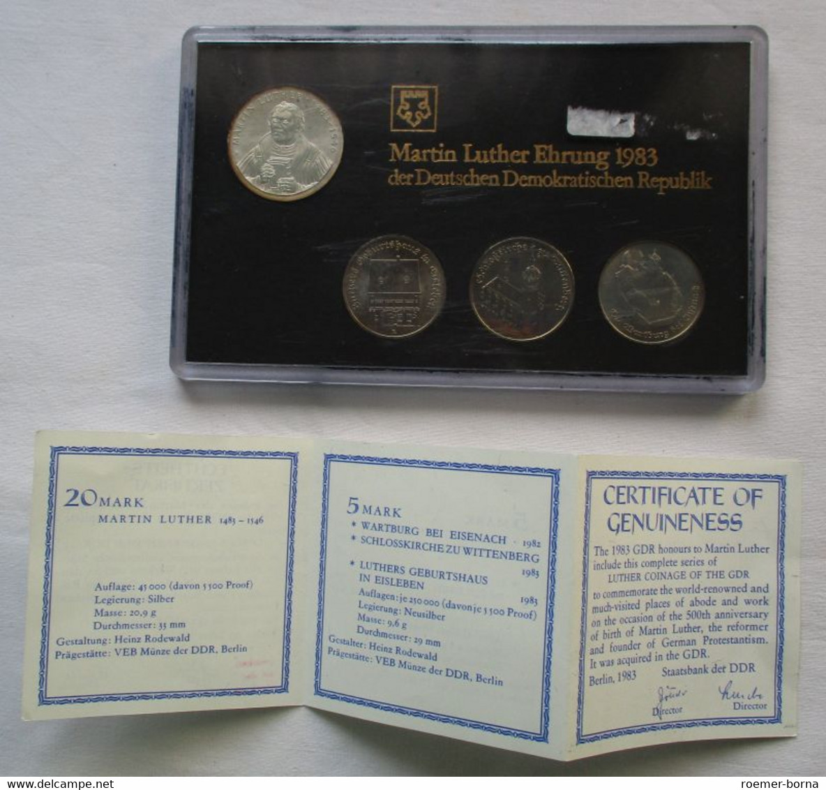 Kompletter DDR Kursmünzensatz KMS Martin Luther Ehrung 1983 Stgl. In OVP(126068) - Münz- Und Jahressets