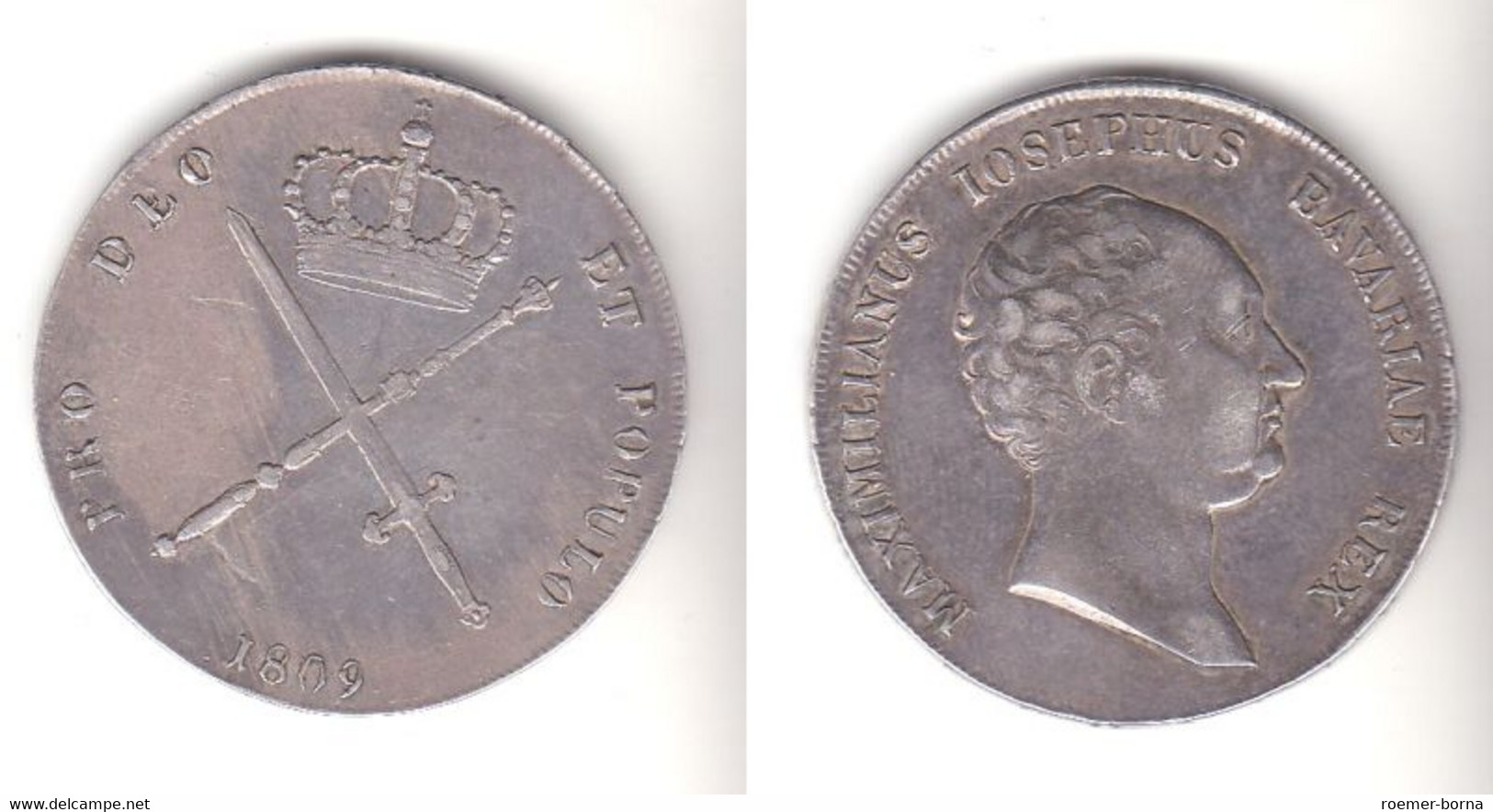 1 Kronentaler Silber Münze Bayern Maximilian I. Joseph 1809  (112040) - Taler & Doppeltaler