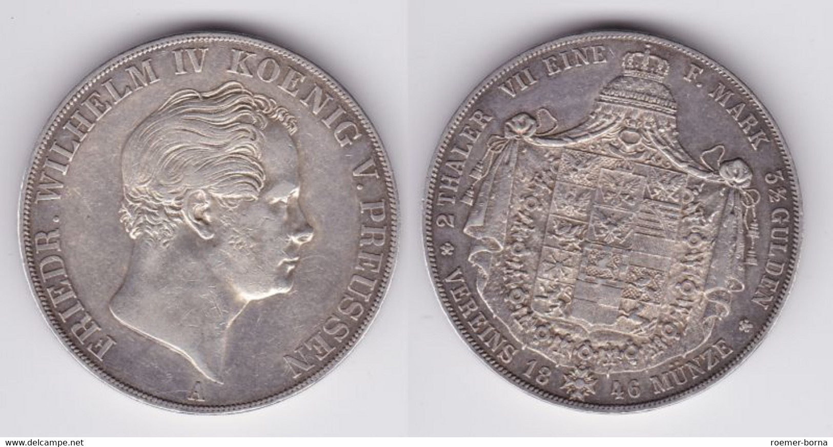Doppeltaler Silber Münze Preussen Fr. Wilhelm IV. 1846 A (115011) - Taler & Doppeltaler
