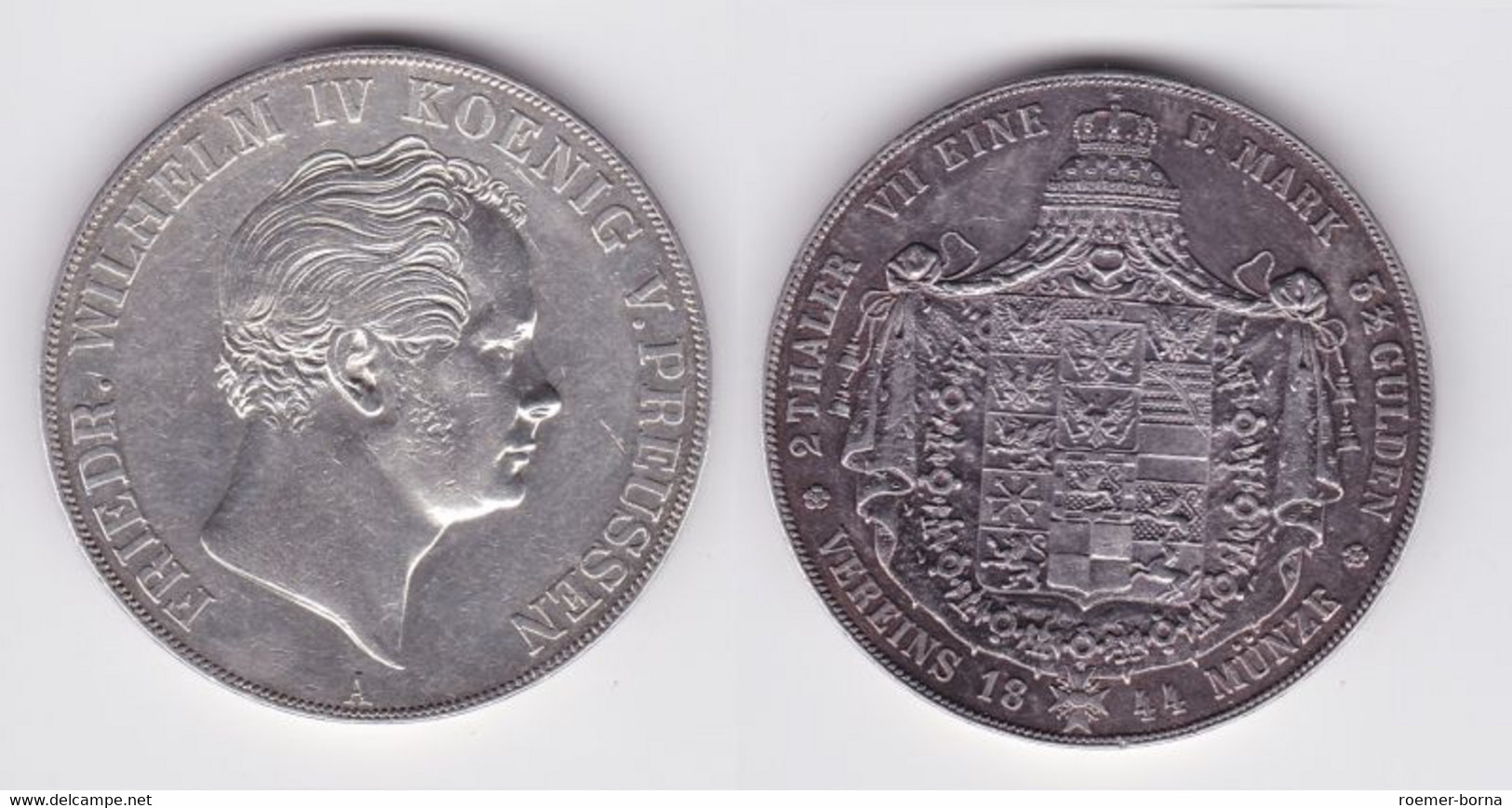 Doppeltaler Silber Münze Preussen Fr. Wilhelm IV. 1844 A (114248) - Taler & Doppeltaler