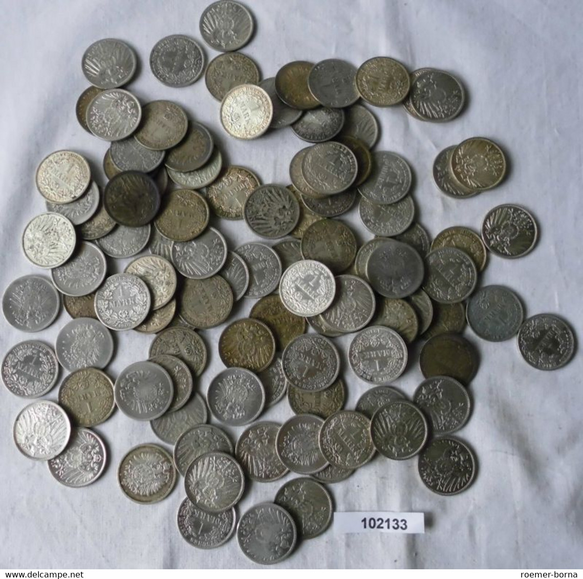 Seltene Sammlung 100 Silbermünzen 1 Mark Deutsches Reich Kaiserreich (102133) - Kiloware - Münzen