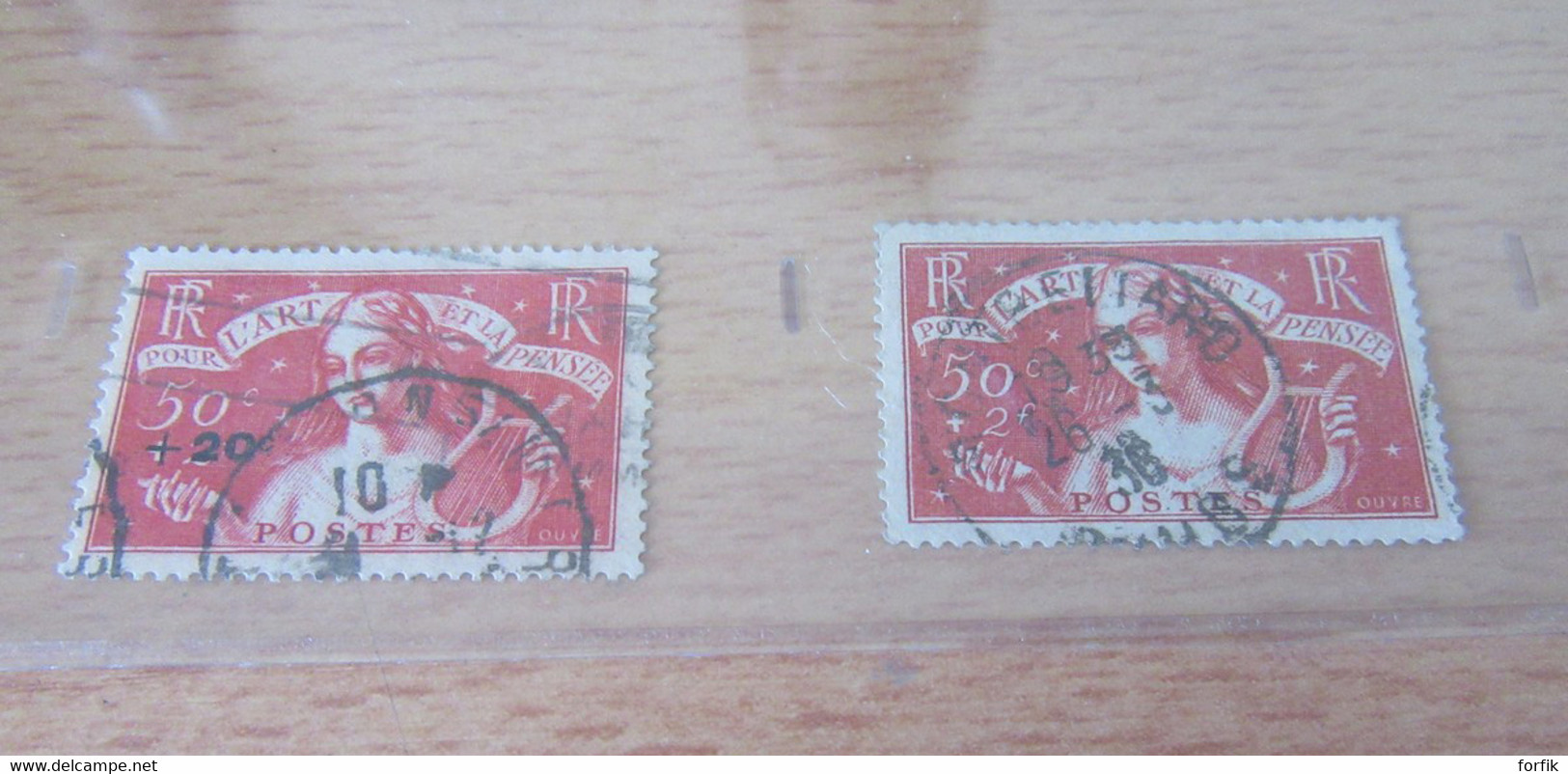 France - Timbres N°308 Et 329 (chômeurs Intellectuels) Oblitérés - Used Stamps