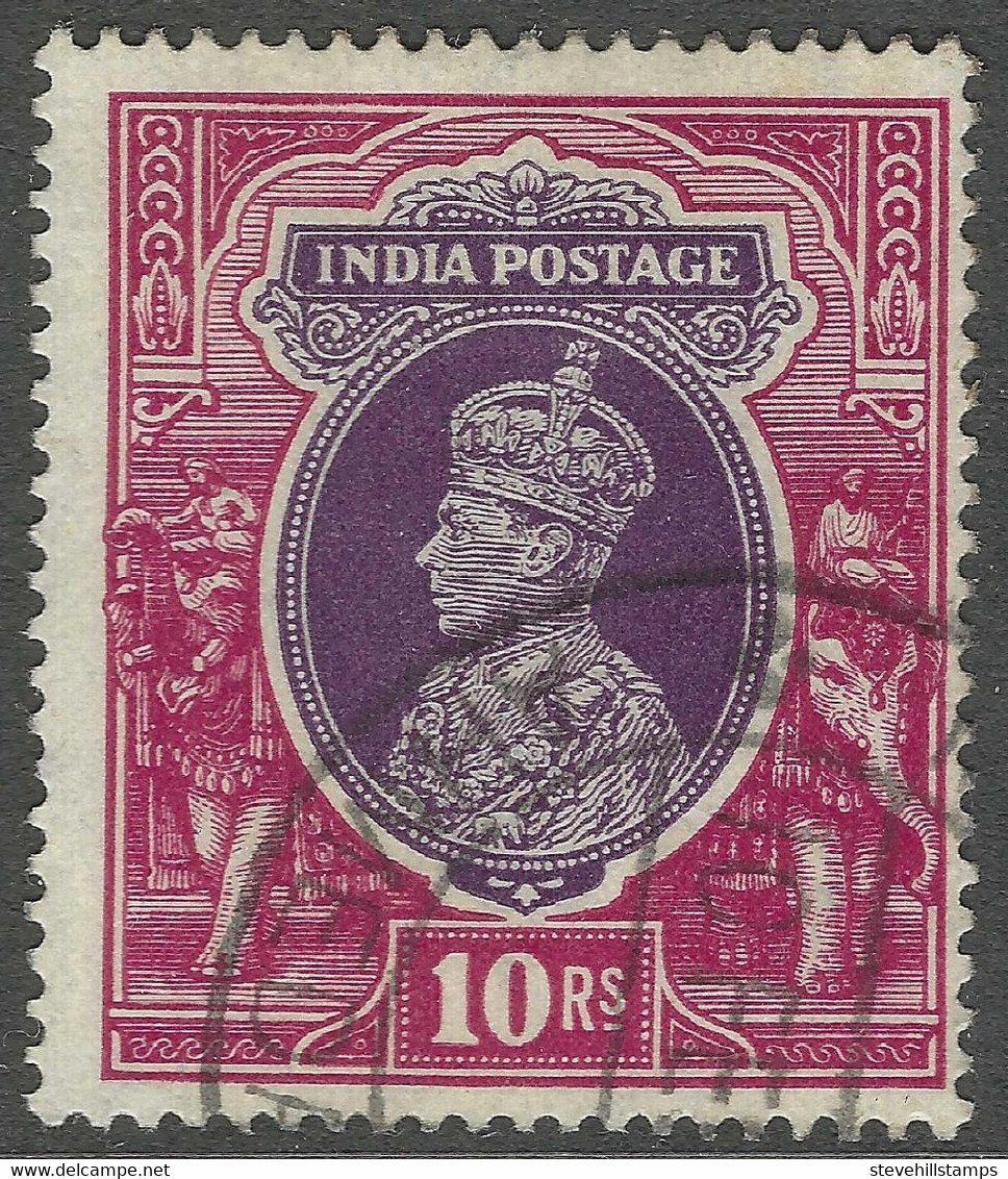 India. 1937-40 KGVI, 10r Used. SG 262 - 1936-47  George VI