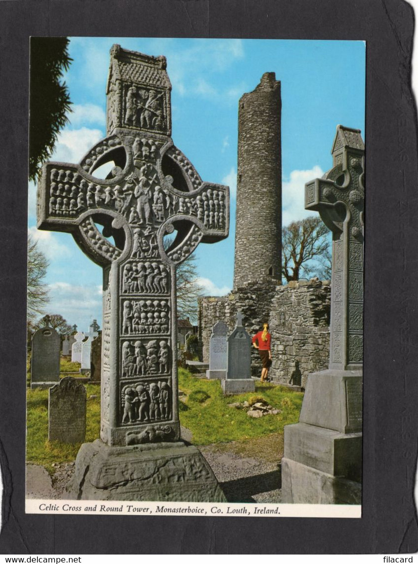 101071     Irlanda,   Celtic  Cross And  Round Tower,  Monasterboice, Co. Louth,      NV(scritta) - Louth