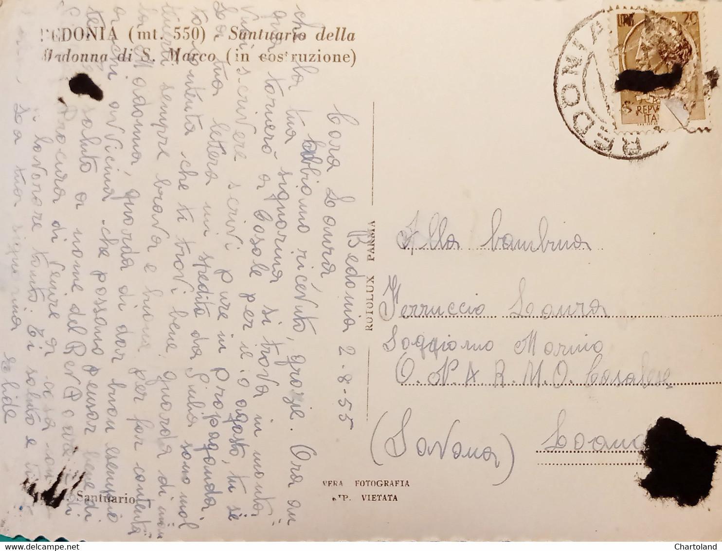 Cartolina - Bedonia - Santuario Della Madonna Di S. Marco - 1955 - Parma