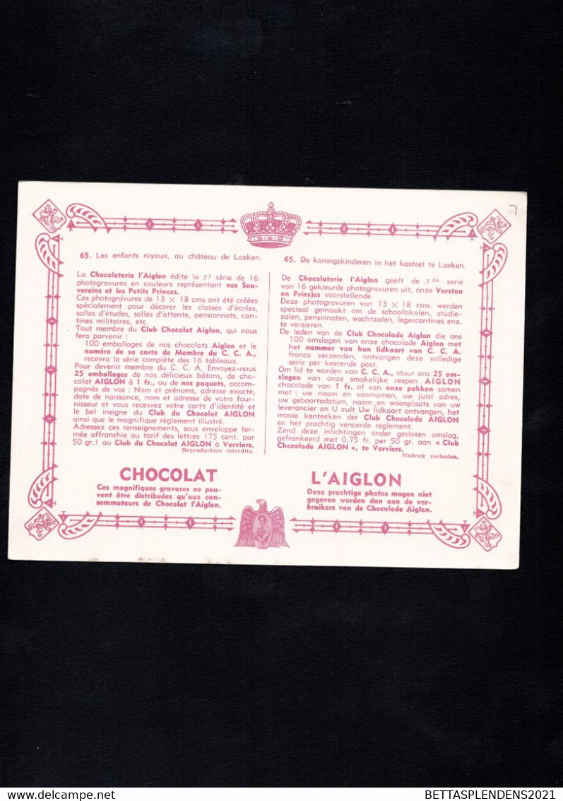 Chocolaterie AIGLON - N°65 - Les Enfants Royaux, Au Château De Laeken - Aiglon