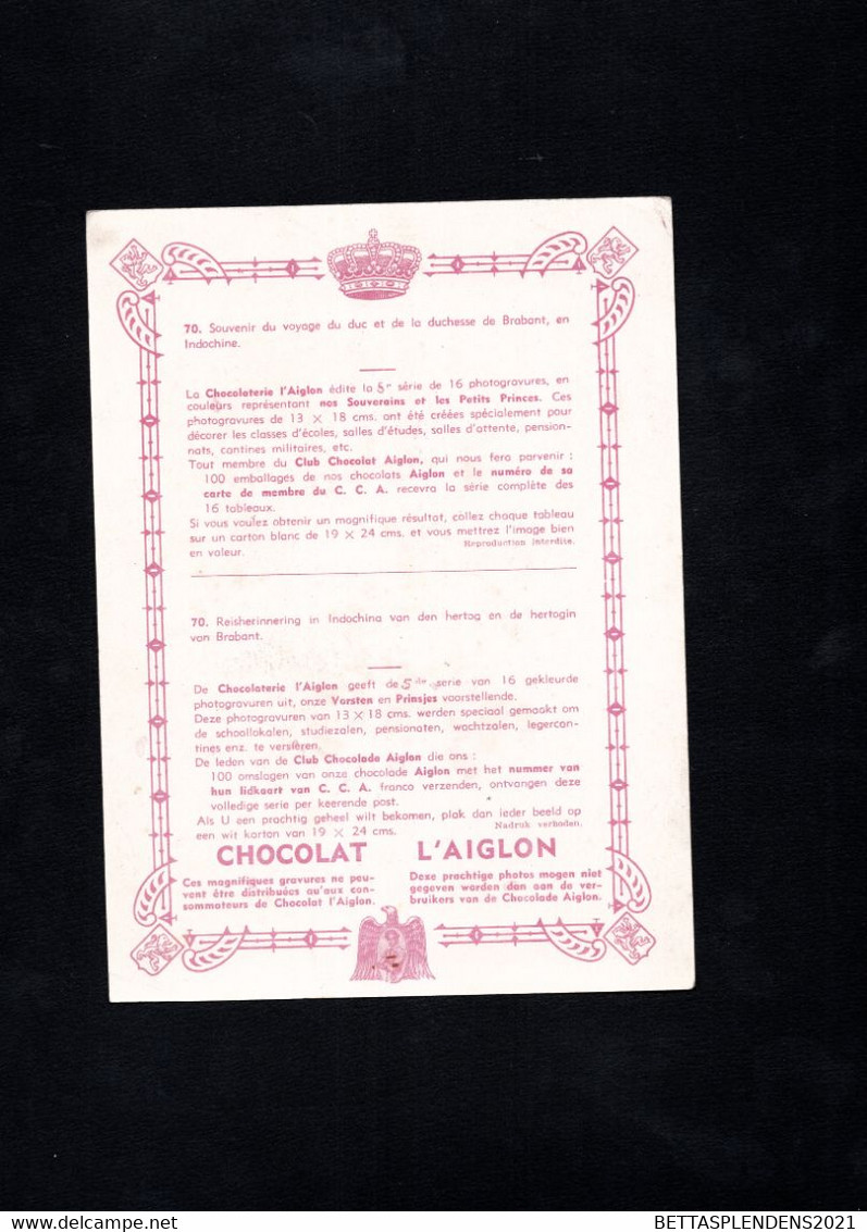 Chocolaterie AIGLON - N°70 - Souvenir Du Voyage Du Duc Et De La Duchesse En Indochine - Aiglon