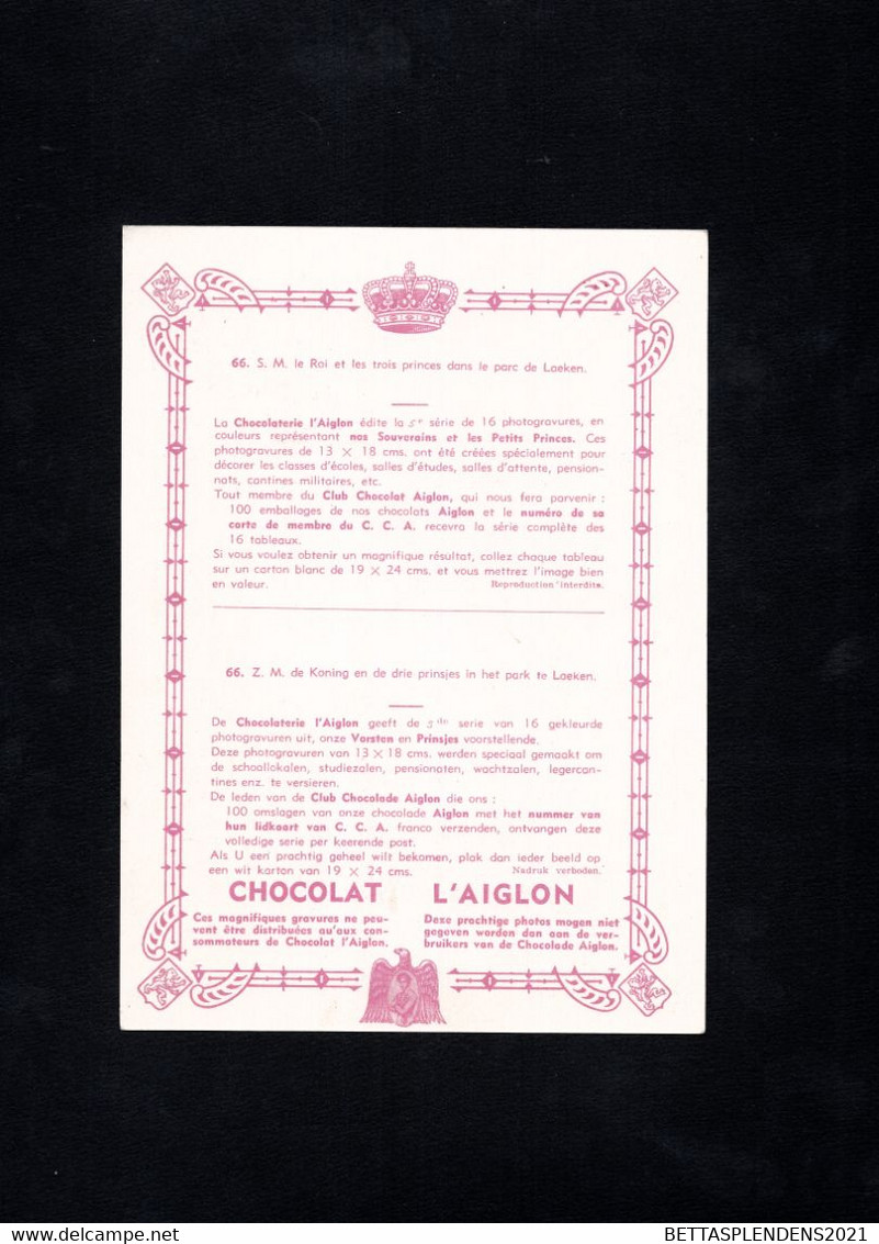 Chocolaterie AIGLON - N°66 -S.M. Le Roi Et Les Trois Princes Dans Le Parc De Loeken - Aiglon