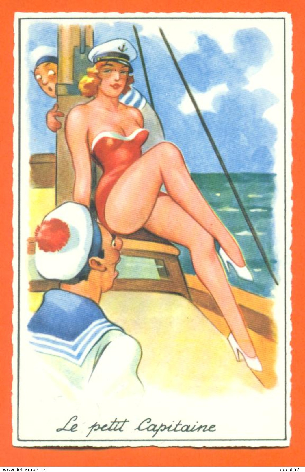 CPA Illustrateur " Le Petit Capitaine " Pin-up - Marins - FJC 18 - Pin-Ups